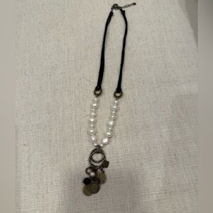 Silpada Black and White Pearl Charm Necklace